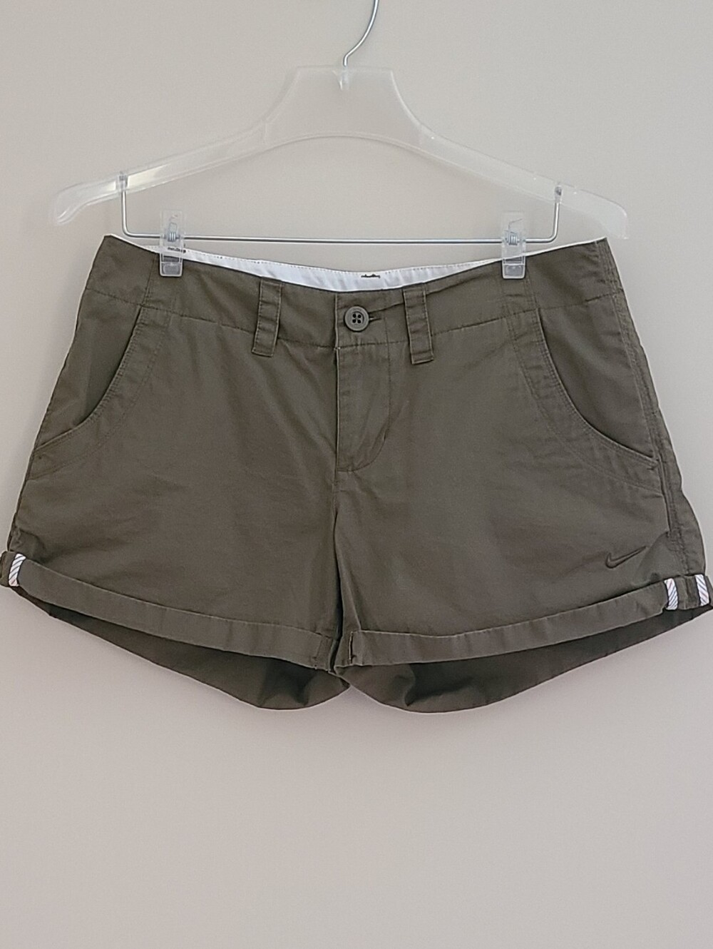Nike Olive Green Roll-Cuff Women’s Shorts